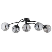 Plafoniera nera moderna Gilian metallo 5 sfere 5xE14 Alfa