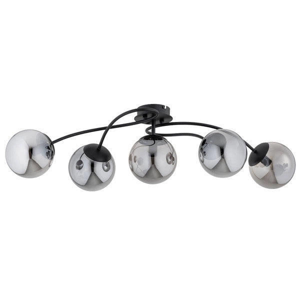 Plafoniera nera moderna Gilian metallo 5 sfere 5xE14 Alfa