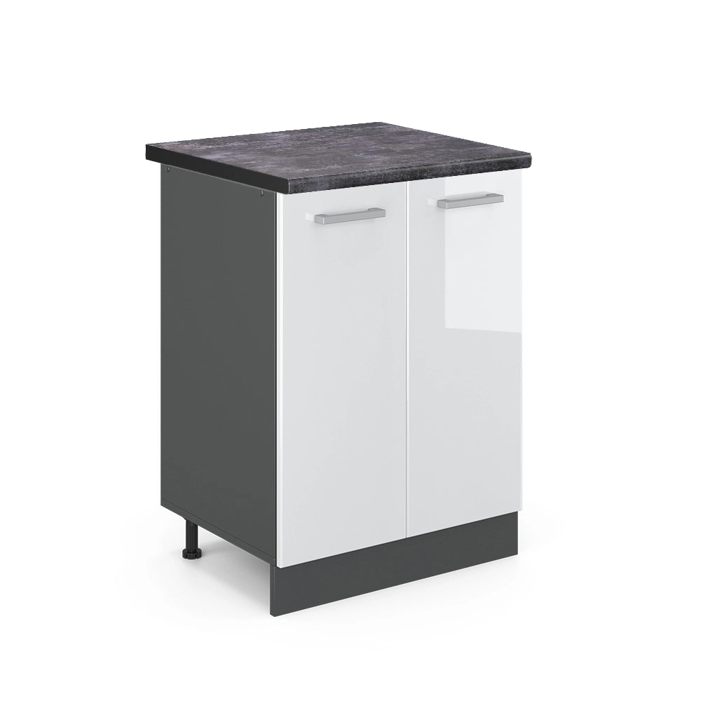Vicco Mobiletto base cucina Bianco lucido 60 cm , PL Antracite