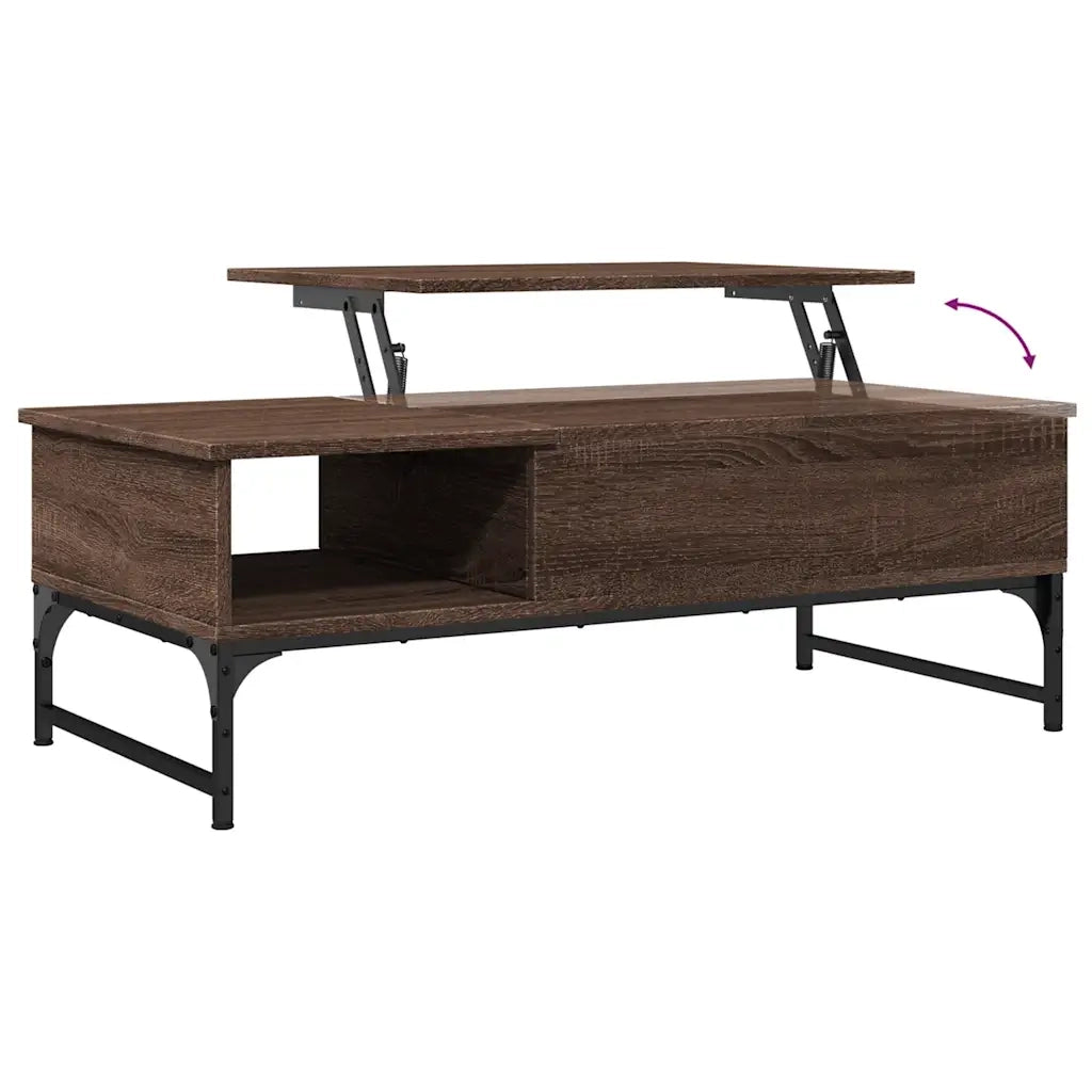 Tavolino salotto | Tavolino da caff¨¨ | Tavolino da Soggiorno Rovere Marrone 100x50x35cm Multistrato Metallo
