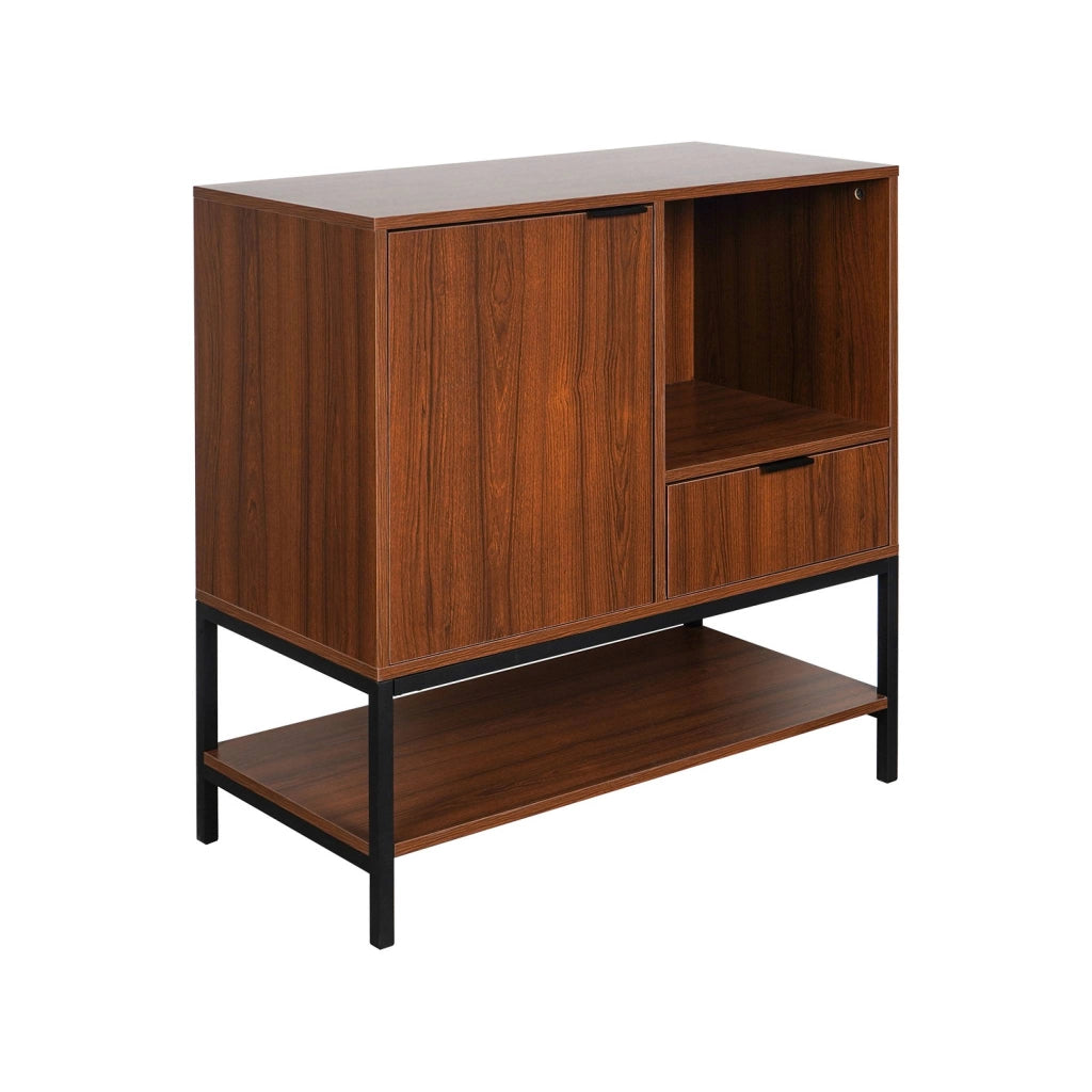 Credenza a 1 anta in legno di noce, 80cm, noce