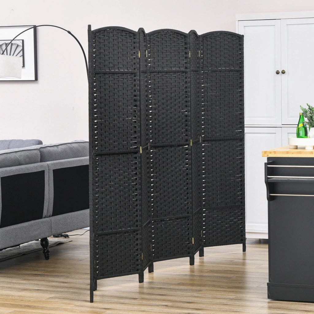 Biombo Divisorio 6 Pannelli Pieghevole ¨C Zephmum ¨C Nero 240x170 cm