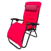 Trade Shop - Sdraio Con Cuscino Imbottito Rosso In Textilene Poltrona Relax Terrazzo Giardino 483006 -