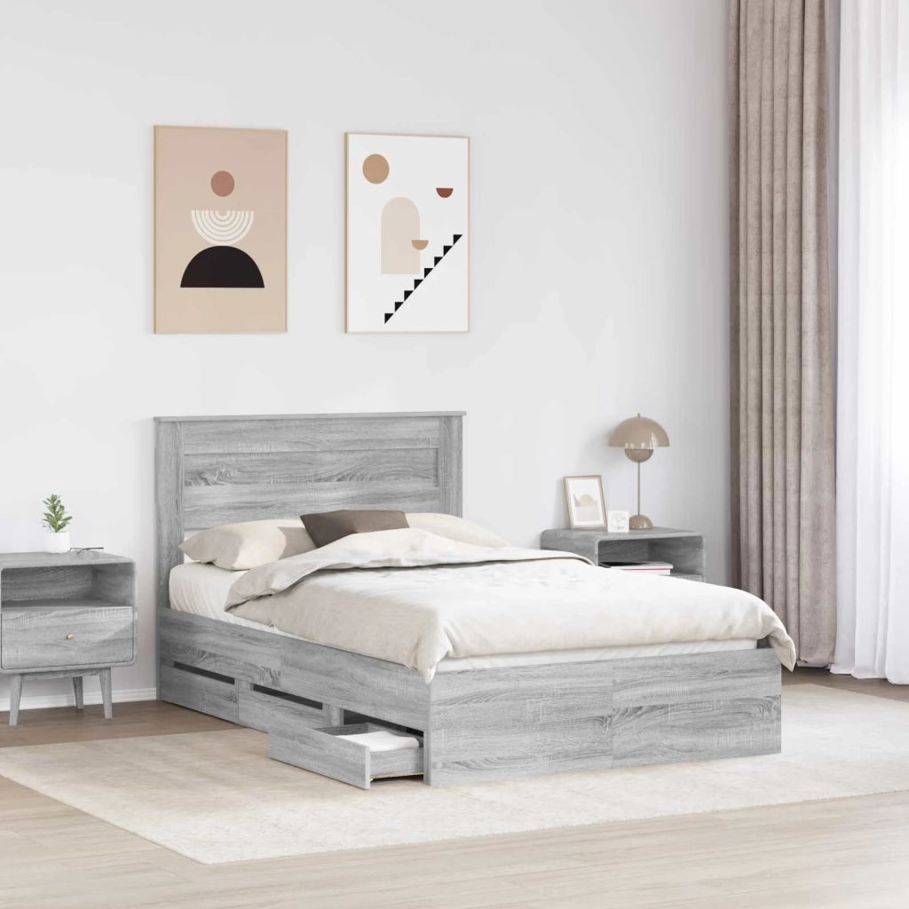 Struttura del letto con cassetto Grigio Sonoma 120 x 200 cm 3409867