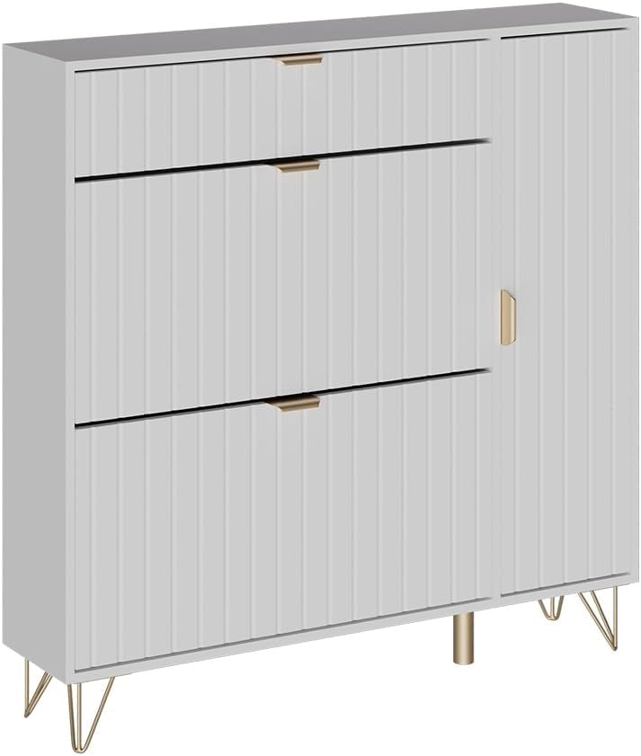 Mobile porta scarpe Helge, Bianco, 108 x 107.5 cm