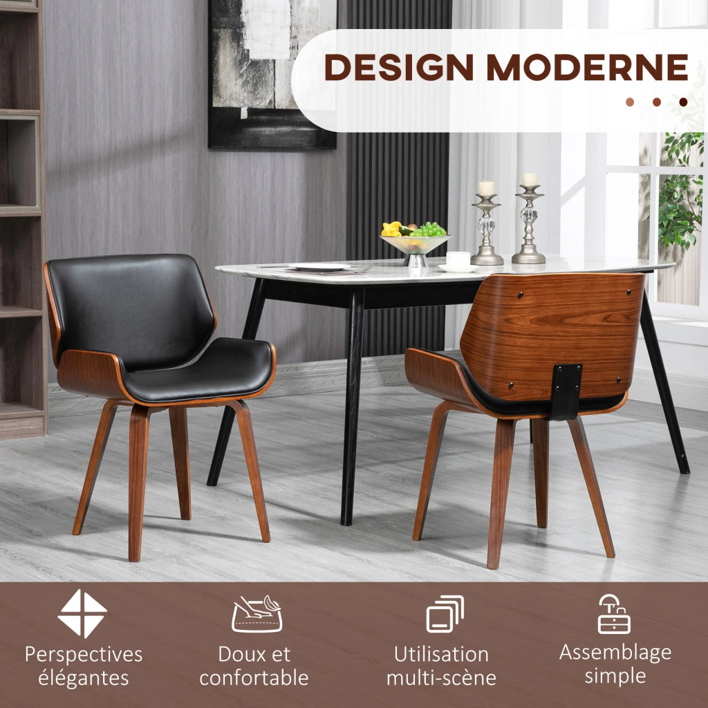 Sedia da Pranzo Vintage ¨C Zephmum ¨C Tessuto Sintetico 53x54x81 cm Nero Marrone