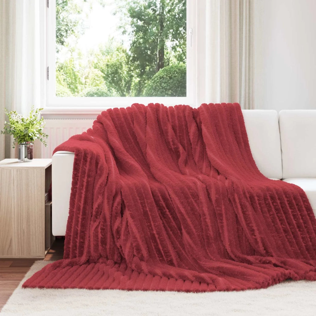 Coperta Rosso Bordeaux 240 x 220 cm Panno 42016851