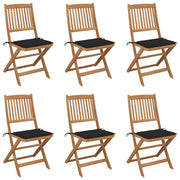 Sedie da Giardino Pieghevoli 6 pz con Cuscini Massello Acacia cod mxl 72074