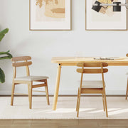 Sedia da pranzo 2 pcs Naturale e chiaro Legno di gomma solido