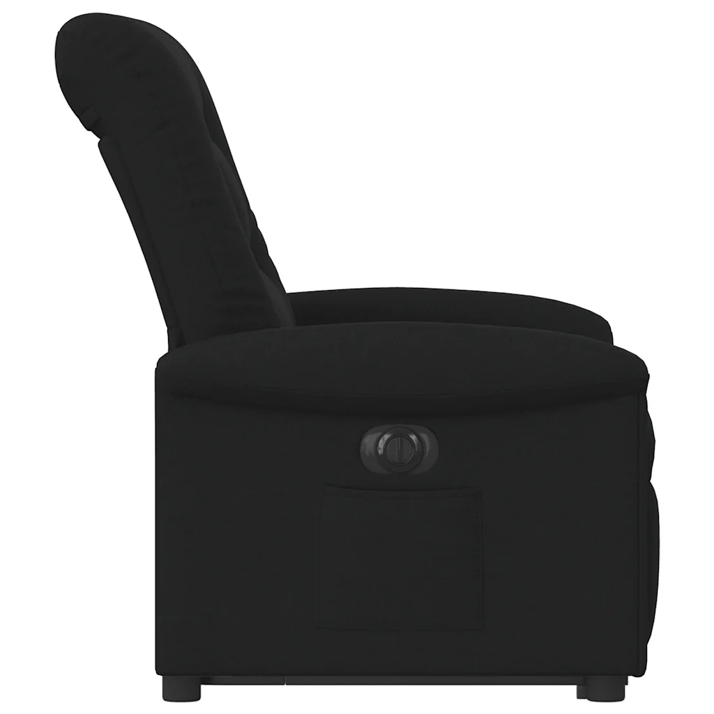 Poltrona Alzapersona Reclinabile Elettrica Nera in Tessuto 3303276