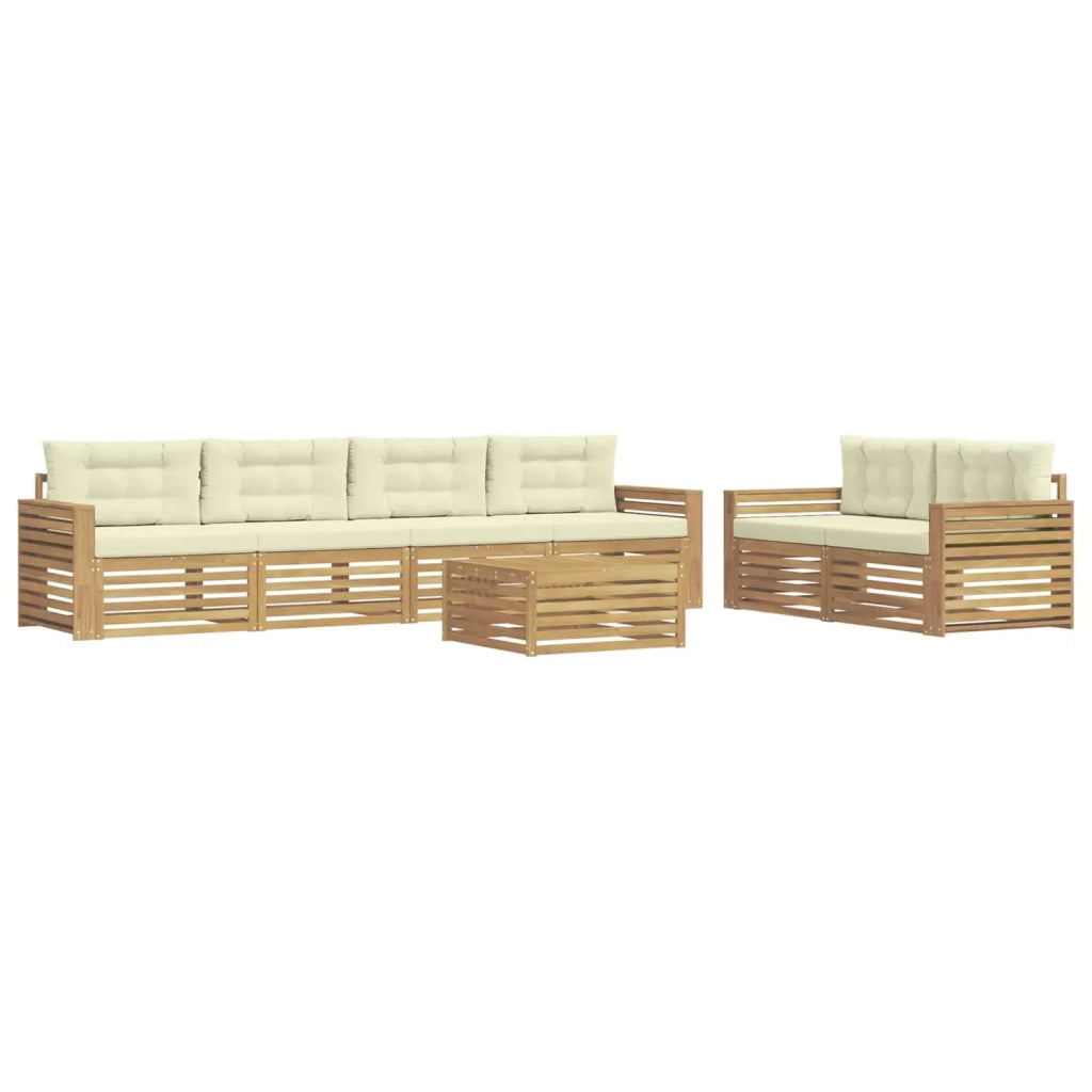Set di divani da esterno 7 pcs Bianco e Crema 3390090
