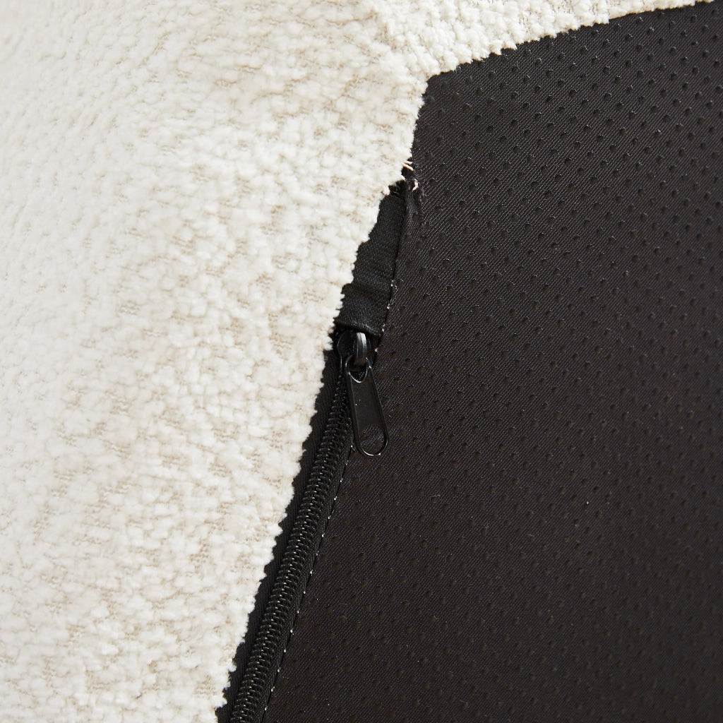Poltrona da salotto modulare esagonale con tre cuscini e rivestimento in ciniglia beige con molle e schiuma