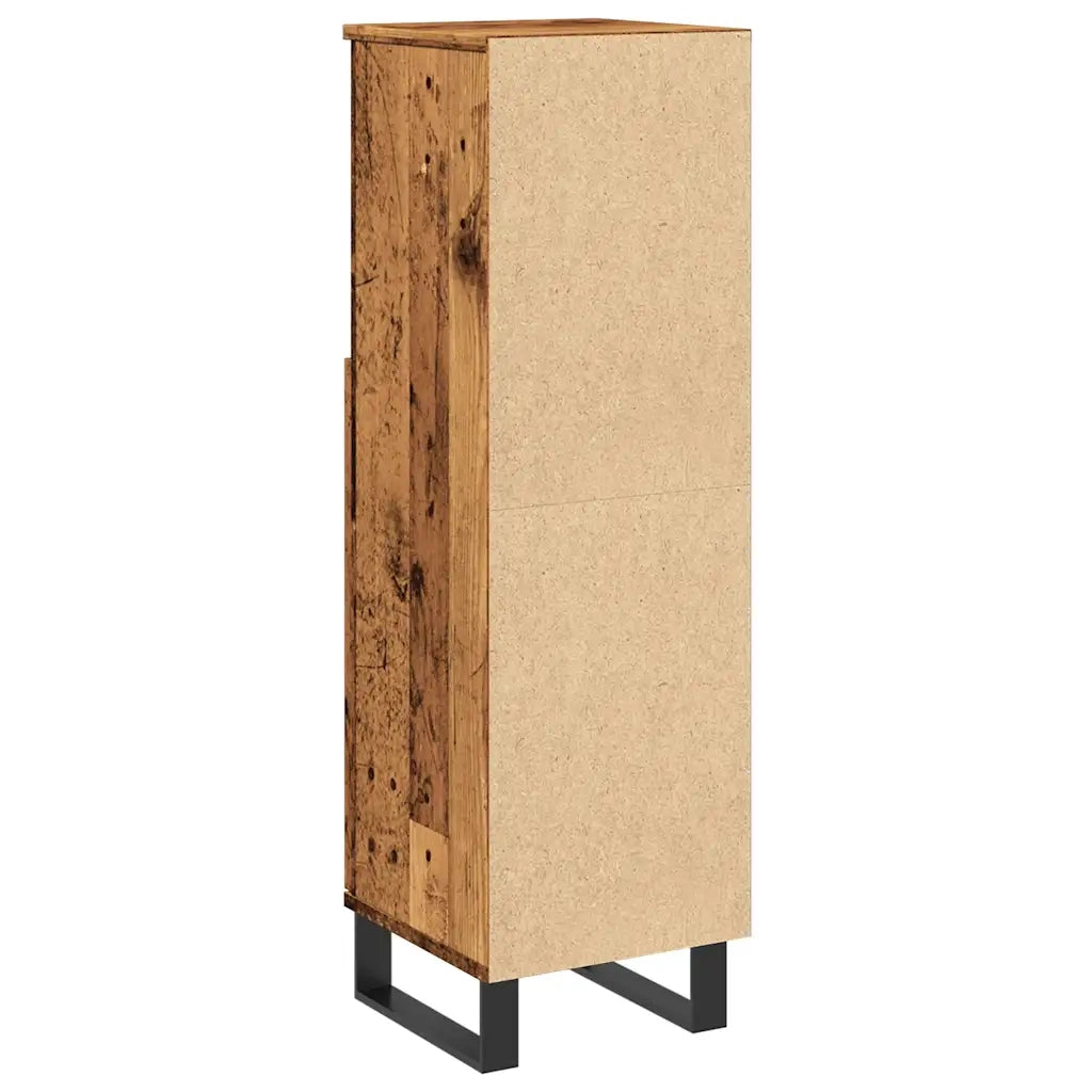 Armadietto da Bagno Legno Antico 30x30x100 cm in Truciolato 857211
