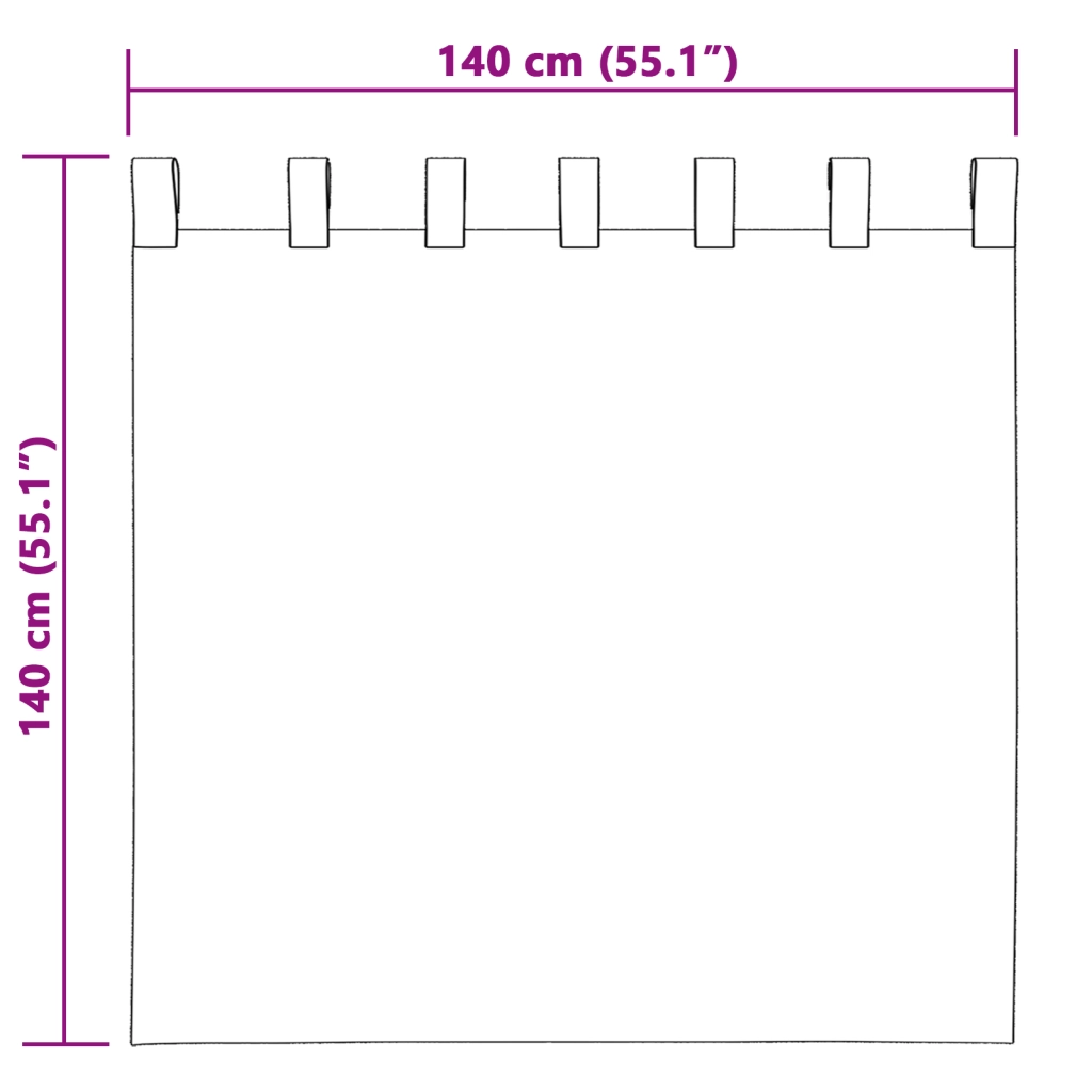 Tende 2 pz con Occhielli Champagne 140x140 cm