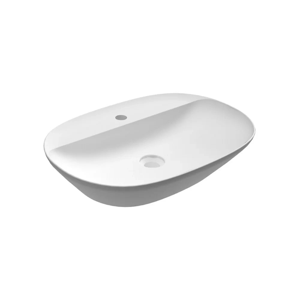 Lavabo da appoggio ovale allungato (monoforo) variant 60x42cm