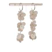 Orecchini lunghi con piccole nappe rotonde di conchiglia e perle, eleganti orecchini di perline, orecchini pendenti, orecchini a lobo, orecchini a cerchio in stile retr¨°.