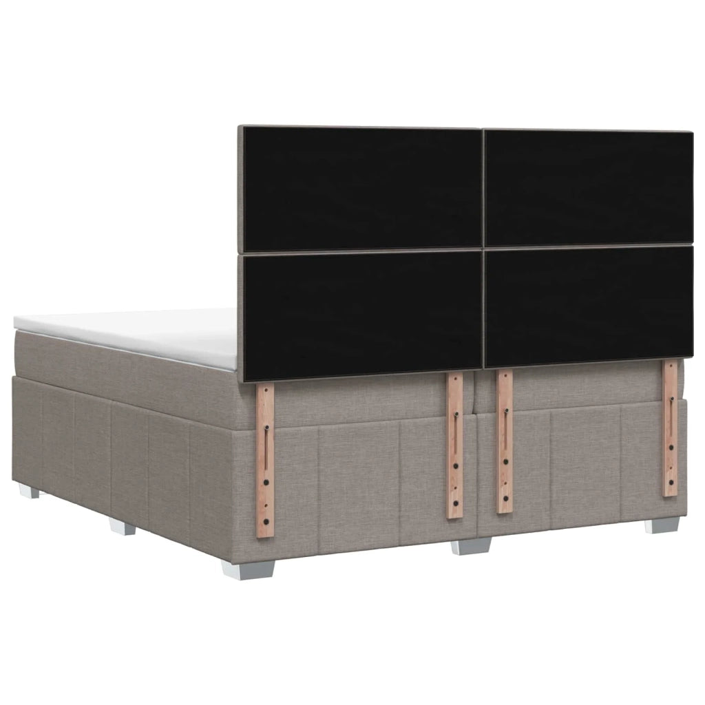 Letto box spring con materasso Tortora 200 x 200 cm Tessuto 3454222
