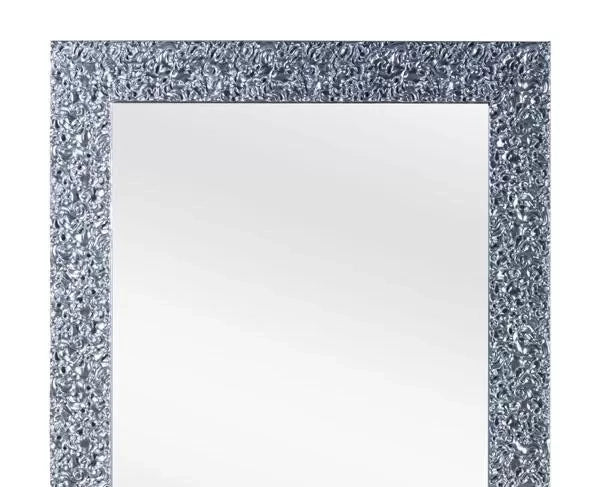 Mobili2g - specchiera foglia argento brillante rettangolare- misure: l.65 x h.85 x p.4