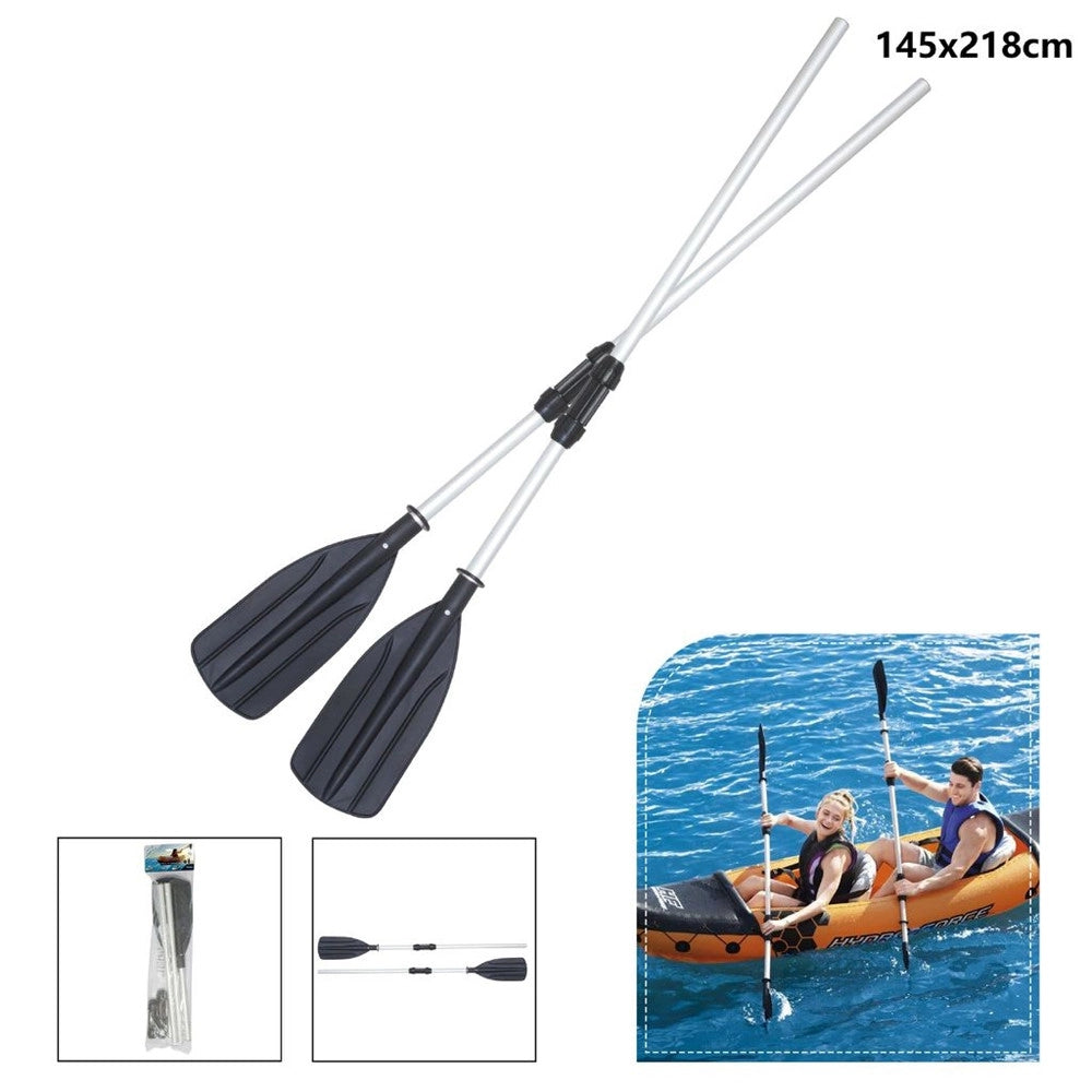 Trade Shop - Coppia Remi Pagaia Asta In Alluminio Raccordi Pale Per Gommone Da 145/218 Cm 62064 -