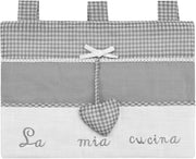Copriforno Morbido Shabby Chic Cuori Passanti Tessuto Chiusura Velcro Proteggi Forno Cucina Dis.A