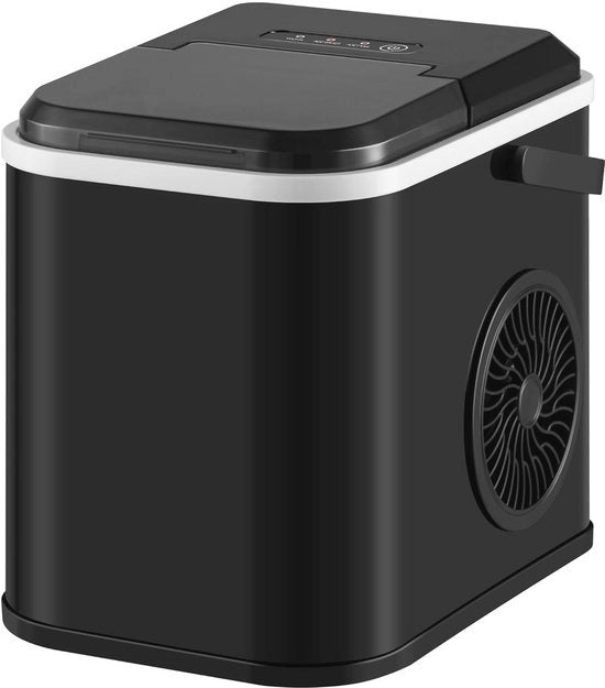 Macchina per blocchi di ghiaccio 12 kg/24 ore con serbatoio di acqua da 1 litro e funzione di autoigiene – Silenziosa e efficiente macchina per ghiaccio