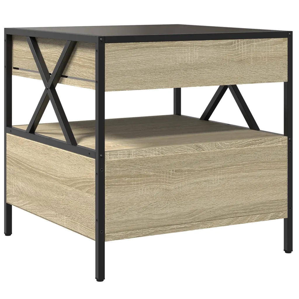 Tavolino da Salotto con LED Infinity Rovere Sonoma 50x50x51 cm