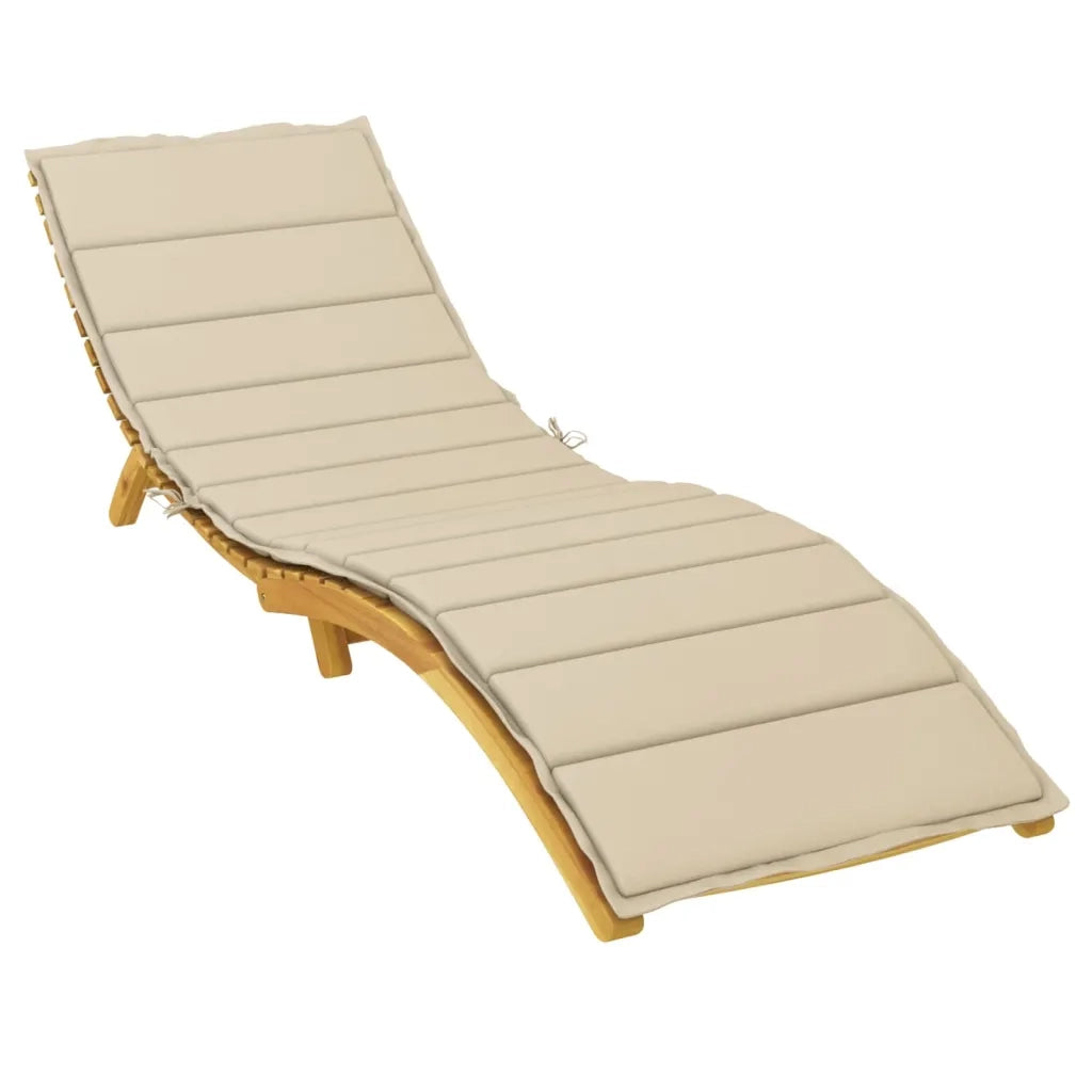 Cuscino per Lettino Beige 200x60x3 cm in Tessuto Oxford 314206