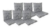 Set Cuscini Sedia Con Schienale Imbottiti Con Laccetti Banda Elastica 40 x 80 Cm CuoricinoPiombo - 6 Pezzi