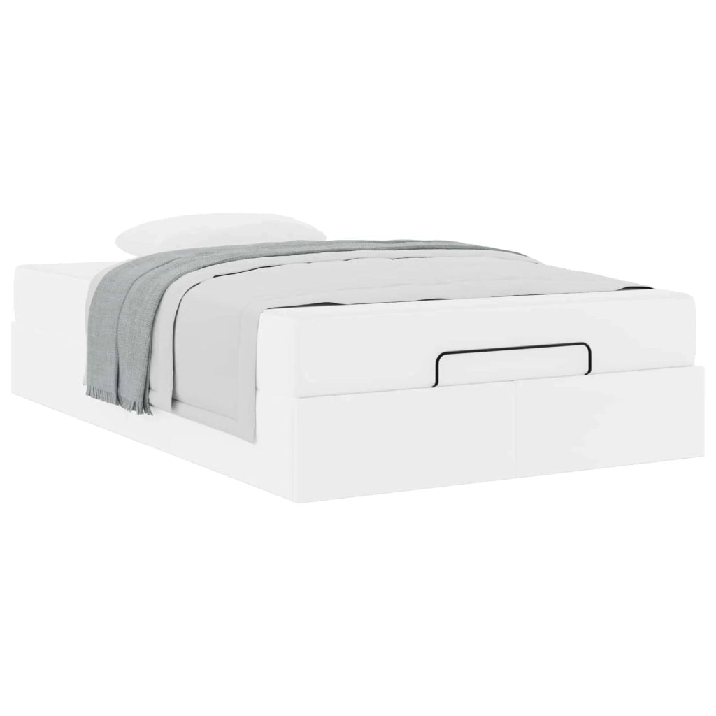 Struttura letto con materasso con materasso 2 pcs Bianco PVC