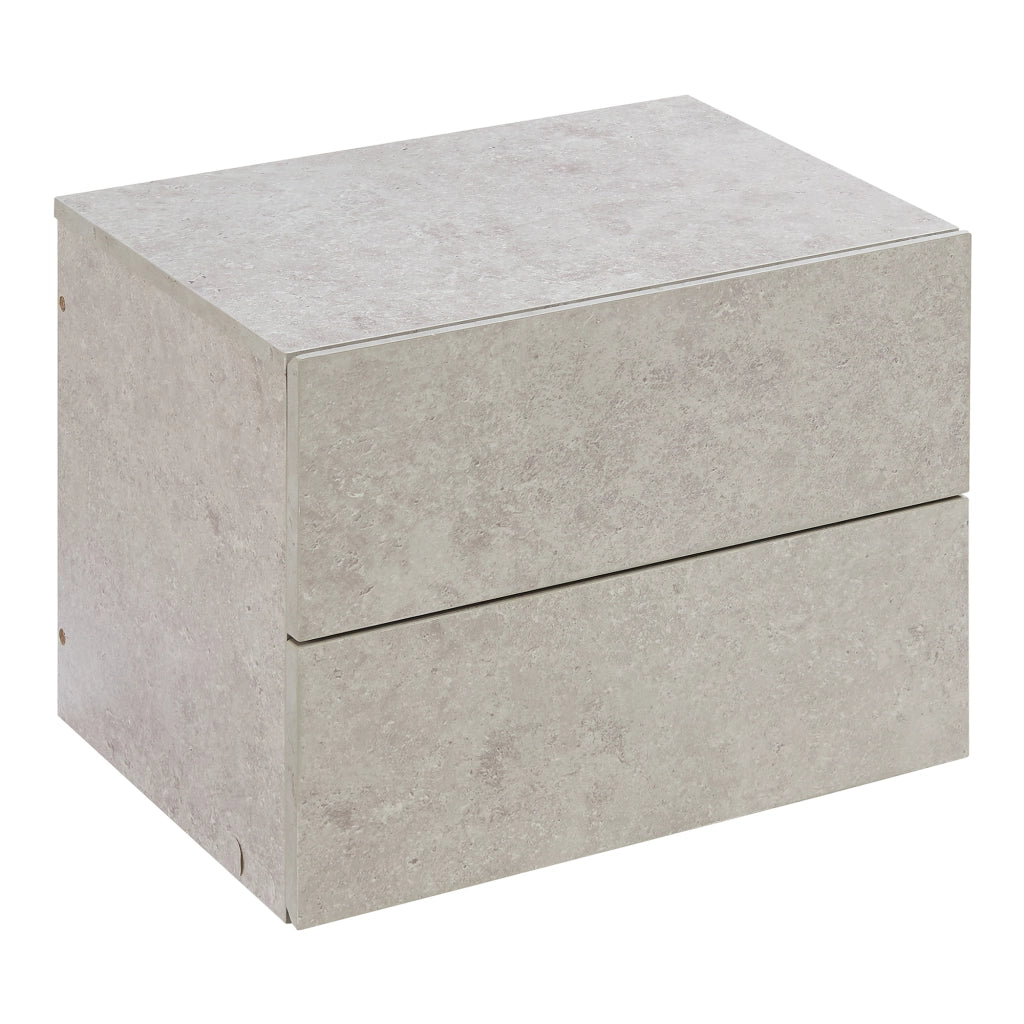 Comodino da Parete Ampfing con 2 Cassetti 40x29x30 cm Effetto Cemento Chiaro [en.casa]