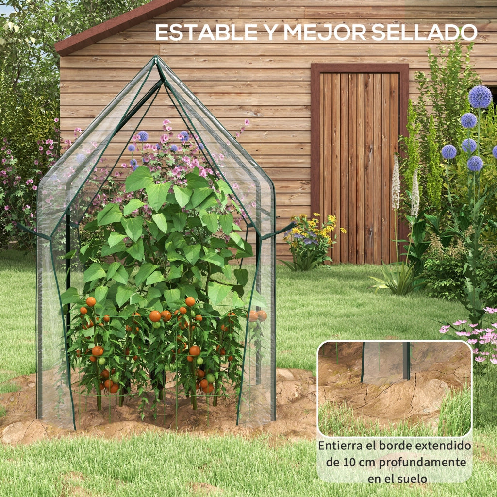 Serra da Balcone con 2 Porte con Cerniera Anti-UV ¨C Xylo ¨C Trasparente 90x90x145 cm