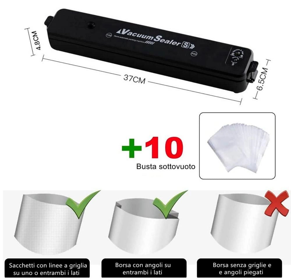 MACCHINA SOTTOVUOTO 30CM CONFEZIONA SIGILLA SACCHETTI BUSTE ALIMENTI CIBO CUCINA