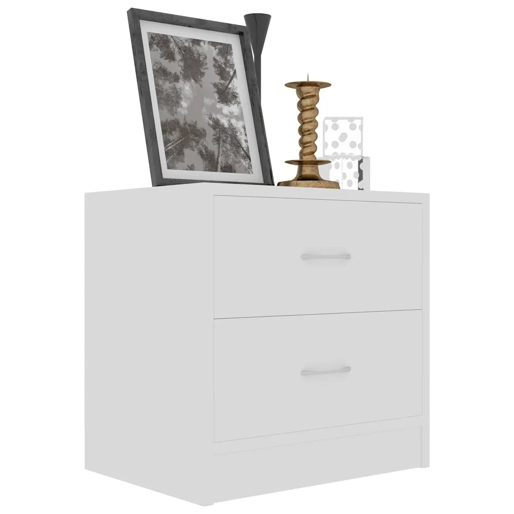 Comodini Bianchi 2 pz 40x30x40 cm in Legno Multistrato 801036