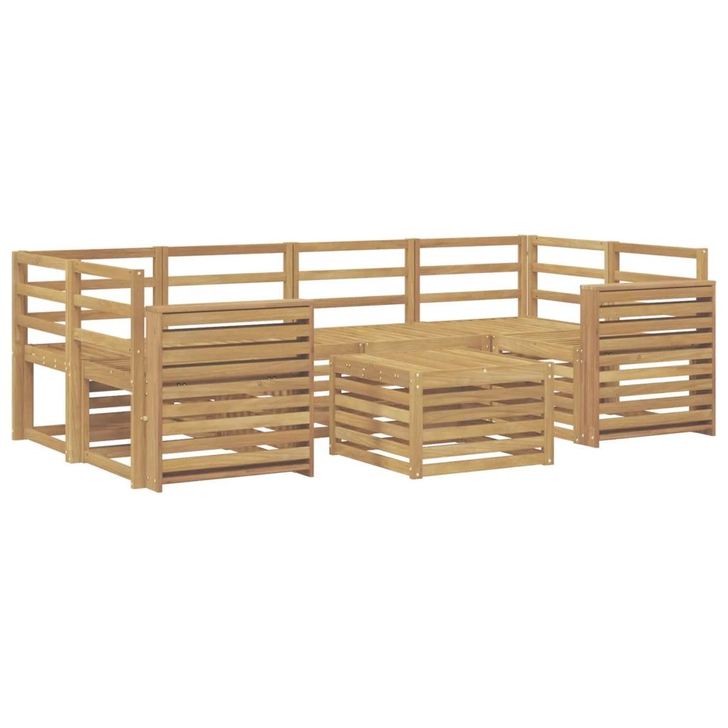 Set di divani da esterno 7 pcs Bianco Legno di Acacia Massello 3391479