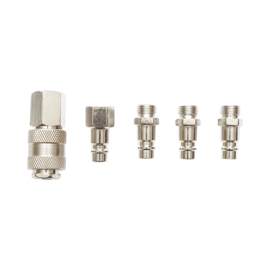 Set di 5 raccordi rapidi da 1/4 per tubi dell'aria compressa e utensili pneumatici