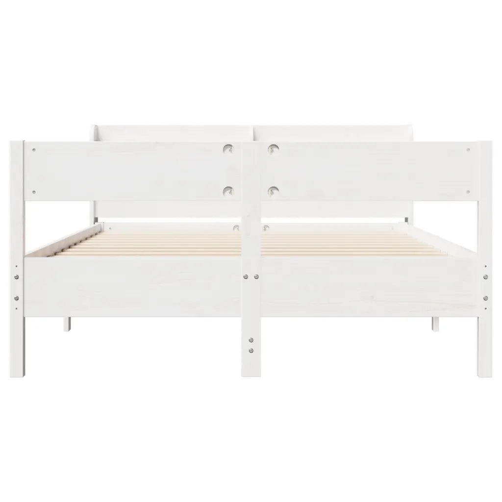 Letto senza Materasso Bianco 160x200 cm Legno Massello di Pino 3306922