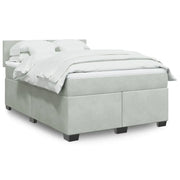 vidaXL Giroletto a Molle con Materasso Grigio Chiaro 160x200cm Velluto