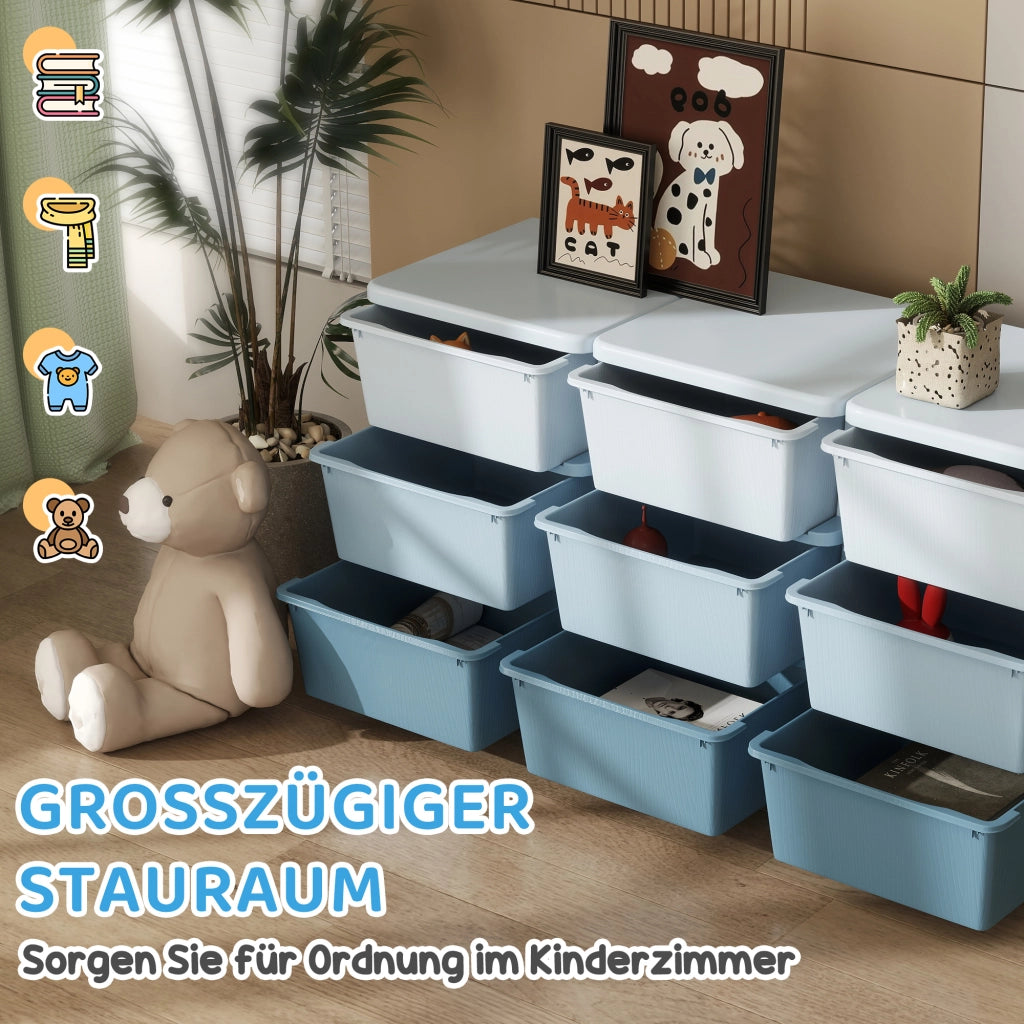 Cassettiera 9 Cassetti per Bambini ¨C Zephmum ¨C Blu
