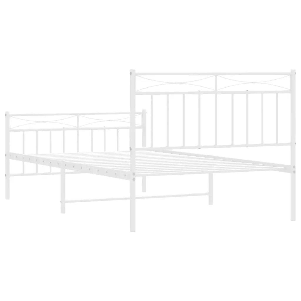 Giroletto con Testiera e Pediera Metallo Bianco 107x203 cm