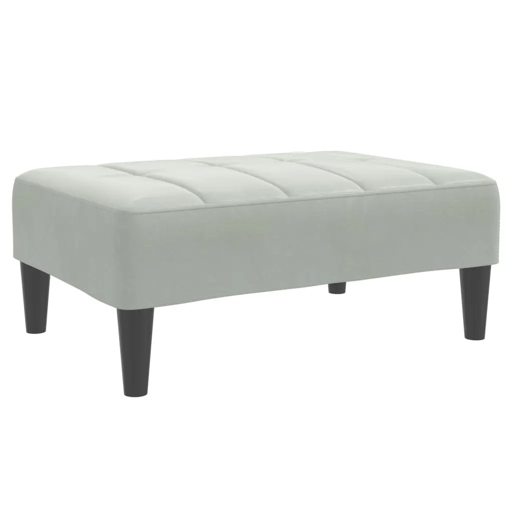 Poggiapiedi Grigio Chiaro 77x55x31 cm in Velluto