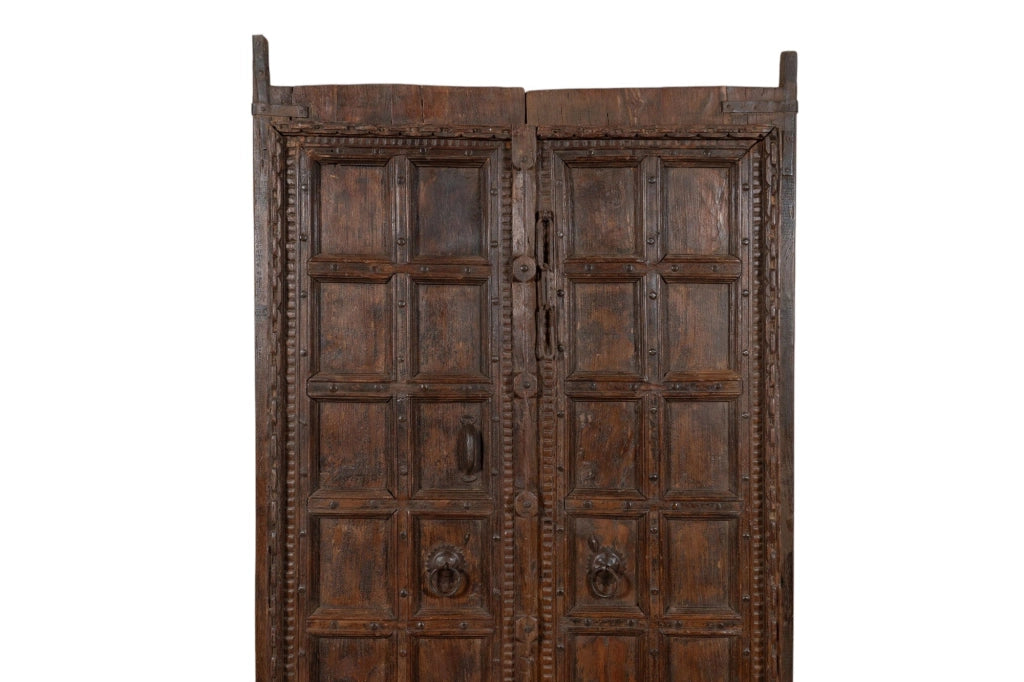 Biscottini Porta portone in legno massello e ferro da interno o da esterno vecchia e antica medievale