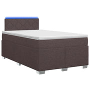 Letto con Box Spring, Materasso e LED Marrone Scuro Tessuto 3451906