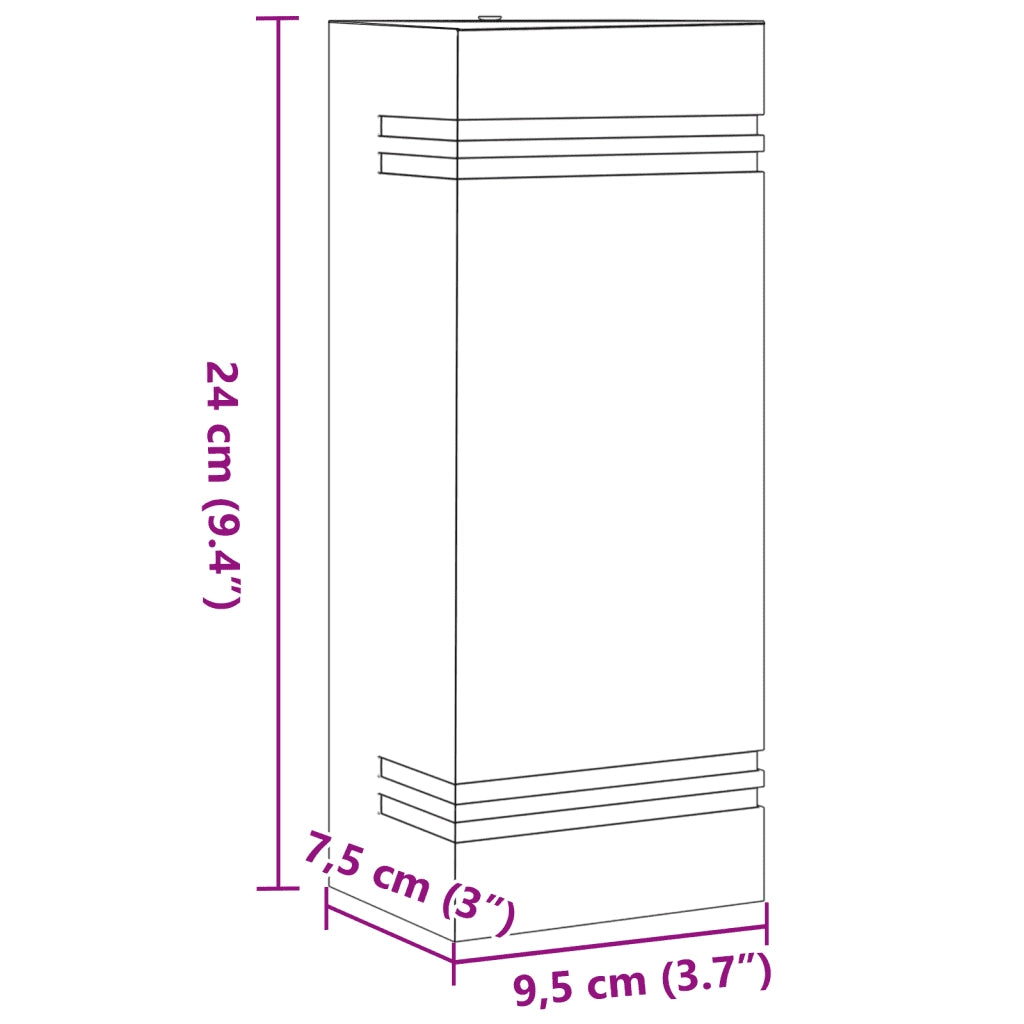 Applique da Esterno 2 pz Argento in Acciaio Inossidabile CFW4896276
