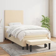 Giroletto a Molle con Materasso Crema 90x190 cm in Tessuto