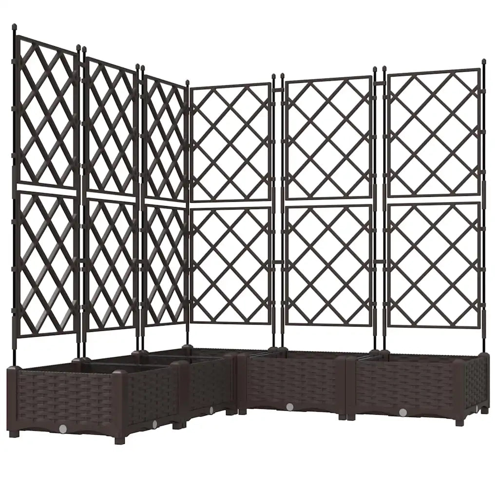 Vaso da giardino 5 pcs Marrone 120 x 120 x 125,5 cm Plastica 42002819
