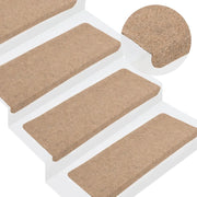 Tappetini Autoadesivi per Scale 30 pz Beige 65x24,5x3,5 cm 3365898