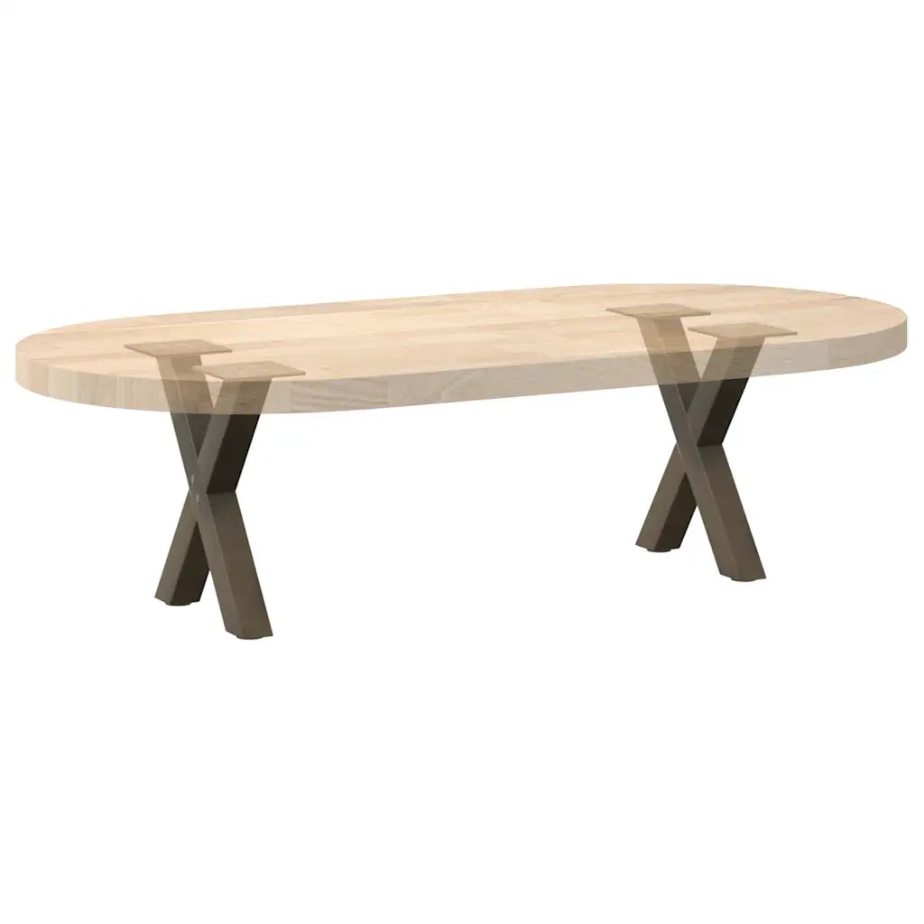 vidaXL Gambe per Tavolino da Caffè a Forma di X 2 pz Acciaio Naturale 37x(30-31) cm Acciaio