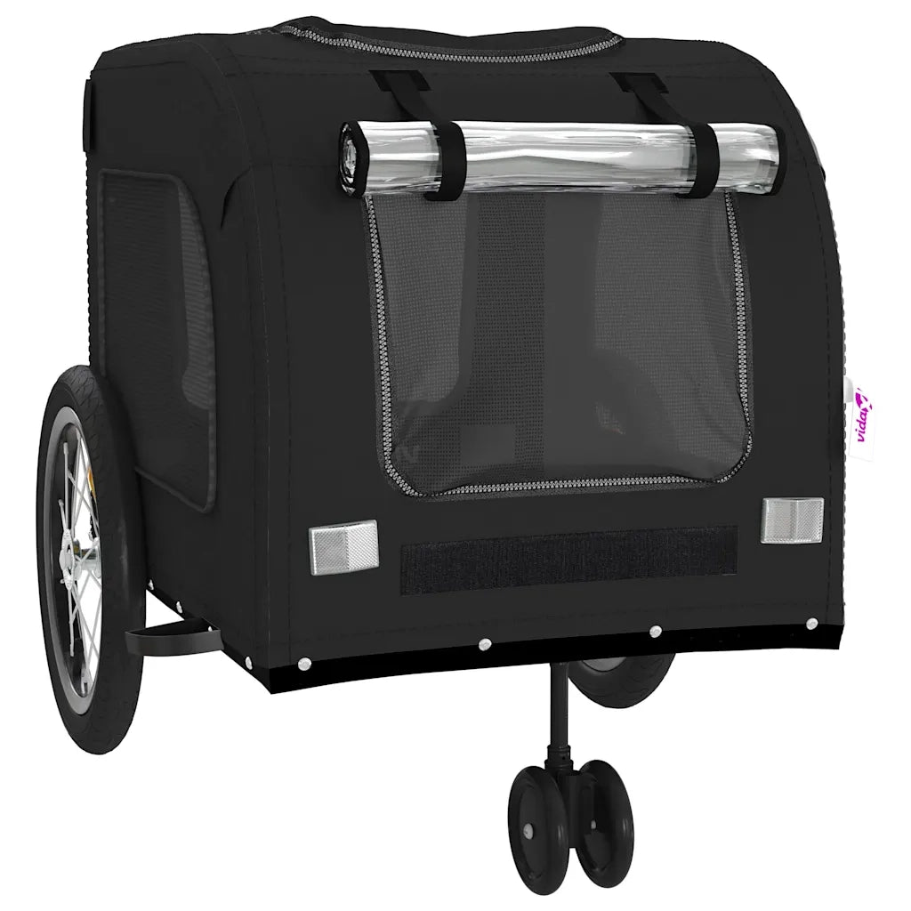 Rimorchio da Bici per Animali Nero Oxford e Ferro CFW4417641