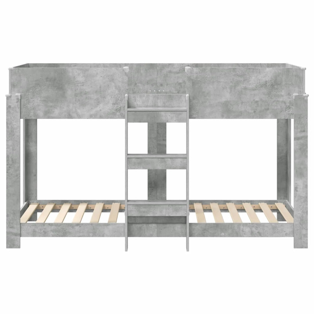 Letto a Castello per Bambini Grigio cemento 75 x 190 cm