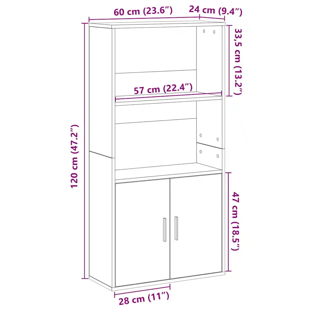 Libreria Rovere Sonoma 60x24x120 cm in Legno Multistrato 860420